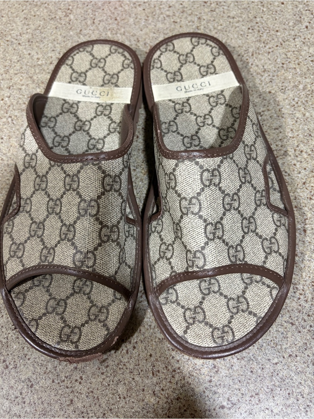 Gucci Brown Monogram Slide Sandals - Women's / Men’s